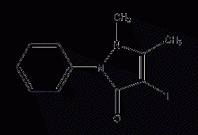 Structural formula of antipyrine iodine