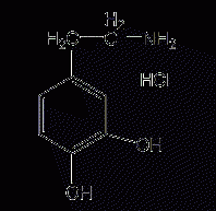 Structural formula of dopamine hydrochloride