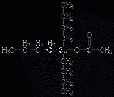 Tri-n-butyltin acetate structural formula