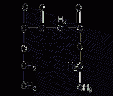 Structural formula of diethyl butanonedioic acid
