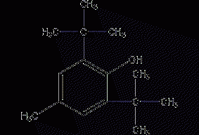 2,6-di-tert-butyl-p-cresol structural formula