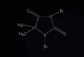 1,3-dibromo-5,5-dimethylhydantoin structural formula