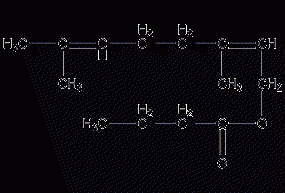 Geranyl butyrate structural formula