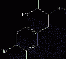 DL-β-(3,4-dihydroxyphenyl)alanine structural formula