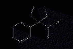 1-phenylcyclopentane-1-carboxylic acid structural formula