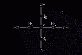 Structural formula of tetrakis(hydroxymethyl)phosphorus chloride