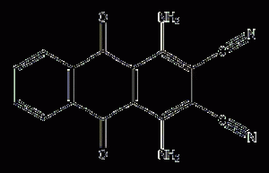 1,4-diamino-2,3-dicyananthraquinone structural formula