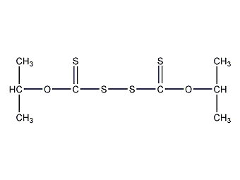 Structural formula of diisopropyl xanthate disulfide