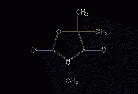 3,5,5-trimethyloxazole-2,4-dione structural formula