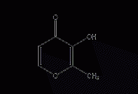 3-hydroxy-2-methyl-4-pyrone structural formula