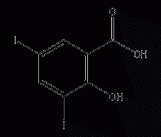 3,5-diiodosalicylic acid structural formula