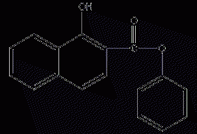 Hydroxy-2-phenyl naphthoate structural formula