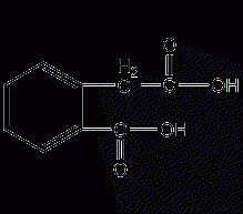 Structural formula of o-carboxyphenylacetic acid