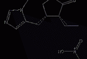 Structural formula of pilocarpine nitrate