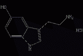 5-hydroxytryptamine hydrochloride structural formula