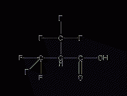 3,3,3-Trifluoro-2-(trifluoromethyl)propionic acid structural formula