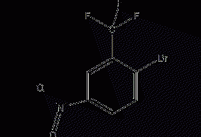 2-Bromo-5-nitrotrifluorotoluene structural formula