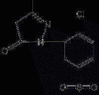 1-(2-chloro-5-sulfonophenyl)-3-methyl-5  -Pyrazolone structural formula