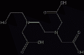 N-(2-hydroxyethyl)ethylenediaminetriacetic acid structural formula