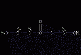 Structural formula of ethyl valerate