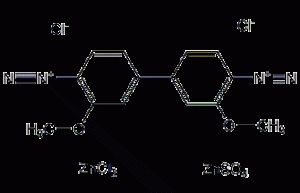 Structural formula of sunfast blue B salt