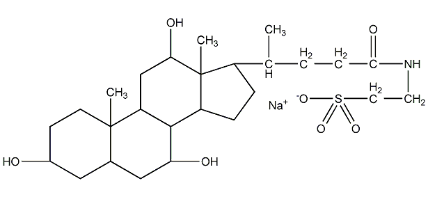 Sodium taurocholate structural formula