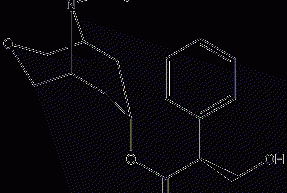 Structural formula of scopolamine methylbromide