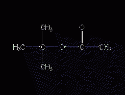 Structural formula of tert-butyl acetate