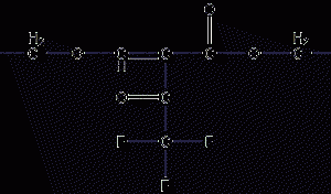 Ethyl 2-(ethoxymethylene)-4,4,4-trifluoroacetoacetate  Ester structural formula