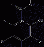 Methyl 3,5-dibromo-2,4-dihydroxy-6-methylbenzoate  Structural formula