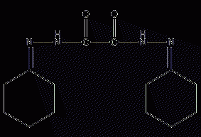 Dicyclohexanone oxalyl dihydrazone structural formula