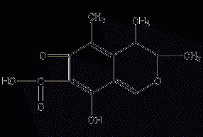 Structural formula of penicillin tangerine