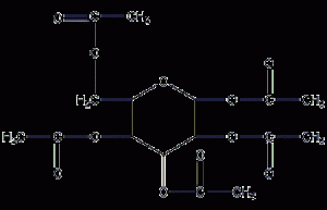 β-D-glucose pentaacetate structural formula