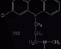 Structural formula of chlorpromazine hydrochloride