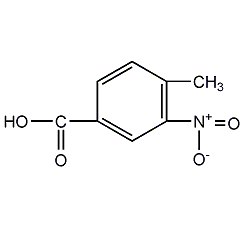 4-methyl-3-nitrobenzoic acid structural formula