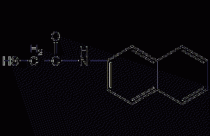Structural formula of mercaptoacetonaphthamide